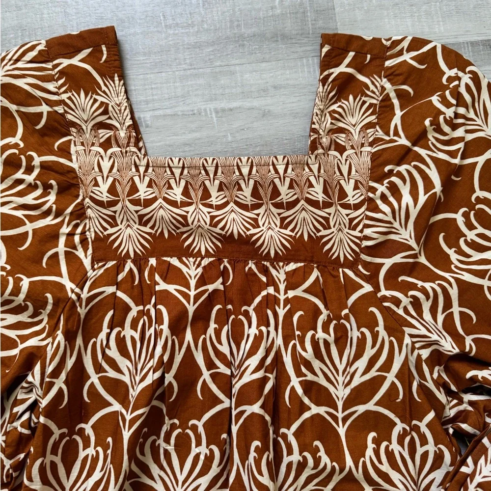 Floral Brown Women's Top - Picture 5 of 6